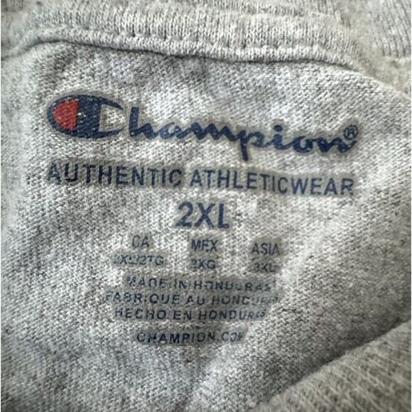 Champion Chapman University Crop Raw Hem Gray Graphic Adult XXL T-Shirt XXLarge - Picture 3 of 5